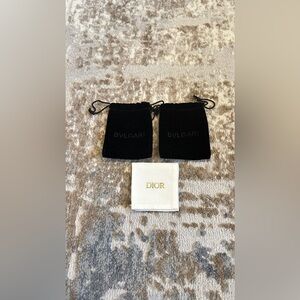 Authentic Bvlgari and Dior jewelry holder pouch